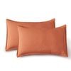 CleverPolly Vintage Washed Microfibre King Pillowcases - Ultra Soft & Skin-Friendly - Set of 2 - 50cm x 90cm (Terracotta)