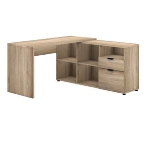 Rico Light Sonoma Oak 2 Drawer 5 Compartment Executive Desk