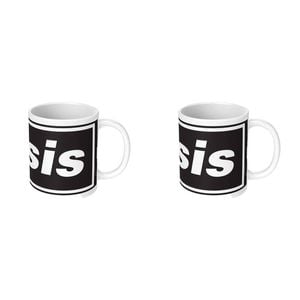 2PK Impact Rock Merchandise Oasis Logo Coffee Mug Black And White