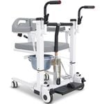 EQUIPMED Patient Lift Transfer Chair, Easy Hydraulic Height Adjustment, Shower Compatible, Over Toilet, Commode, Seniors Elderly