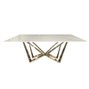 Elegant Collections Gold Marble Lenox Dining Table