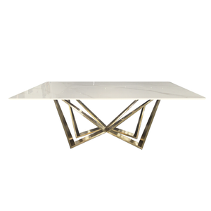 Elegant Collections Gold Marble Lenox Dining Table