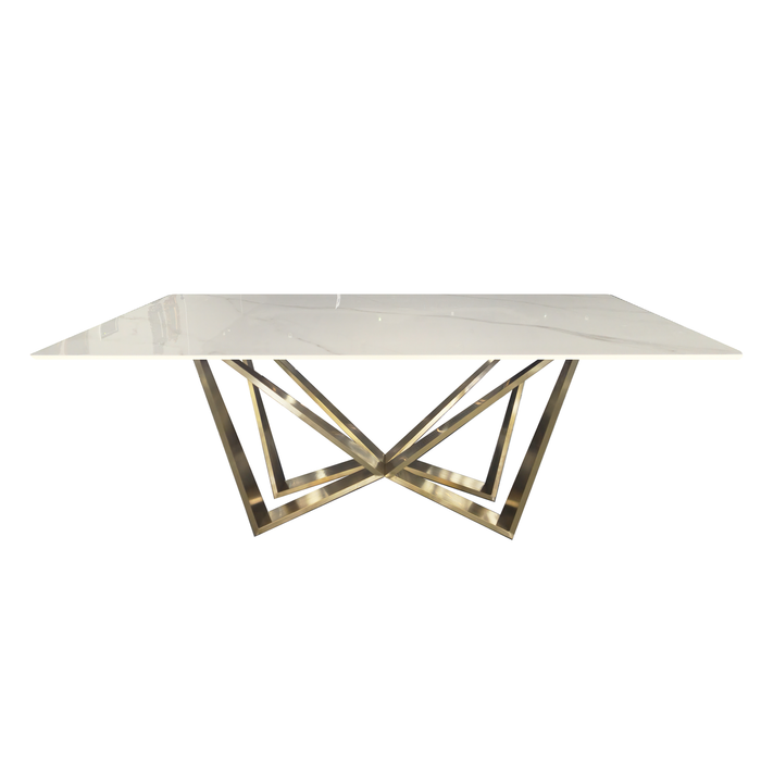 Elegant Collections Gold Marble Lenox Dining Table