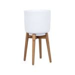 30 x 53cm White XL Plain Ceramic Egg Pot with Legs