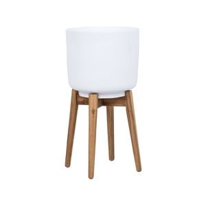 30 x 53cm White XL Plain Ceramic Egg Pot with Legs