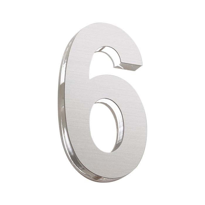 Sandleford 120mm Stainless Steel Azure House Number 6