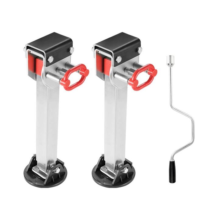 2x 590MM Corner Legs Drop Down W/Handle Steel Base 1500LBS