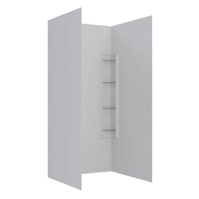 Stein 1000 x 1000 x 2000mm White 3-Sided Corner Mould Wall Shower Liner 