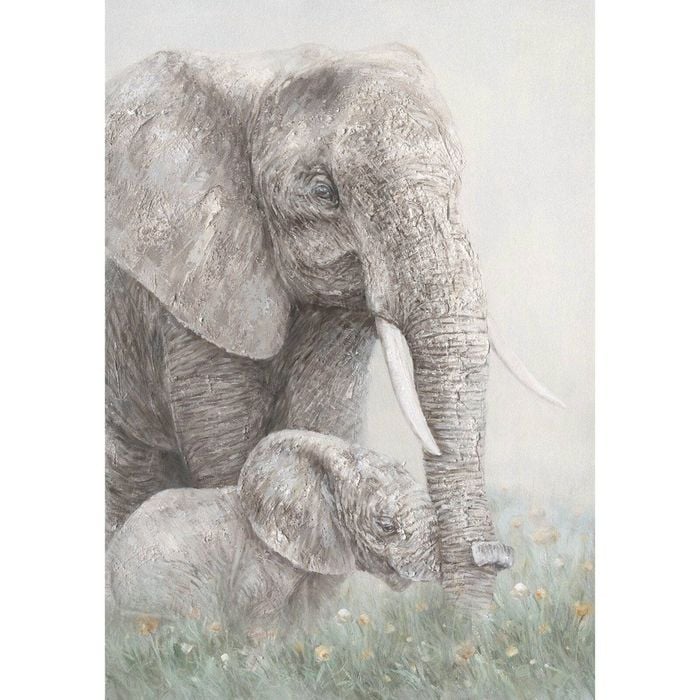P&P Elephants Canvas Print - Majestic Wall Art for Living Room, Bedroom & Office Decor 70x100cm