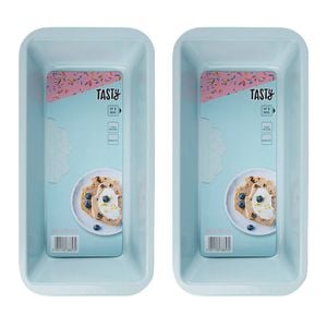 Tasty Non-Stick Loaf Tin Rectangle 30cm Light Blue 2 Pack