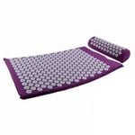 NNETM Acupressure Massage Mat & Neck Pillow Set (Purple)