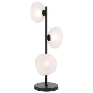 Telbix Zecca Contemporary Table Desk Lamp Light Metal Glass Frost Black Frosted
