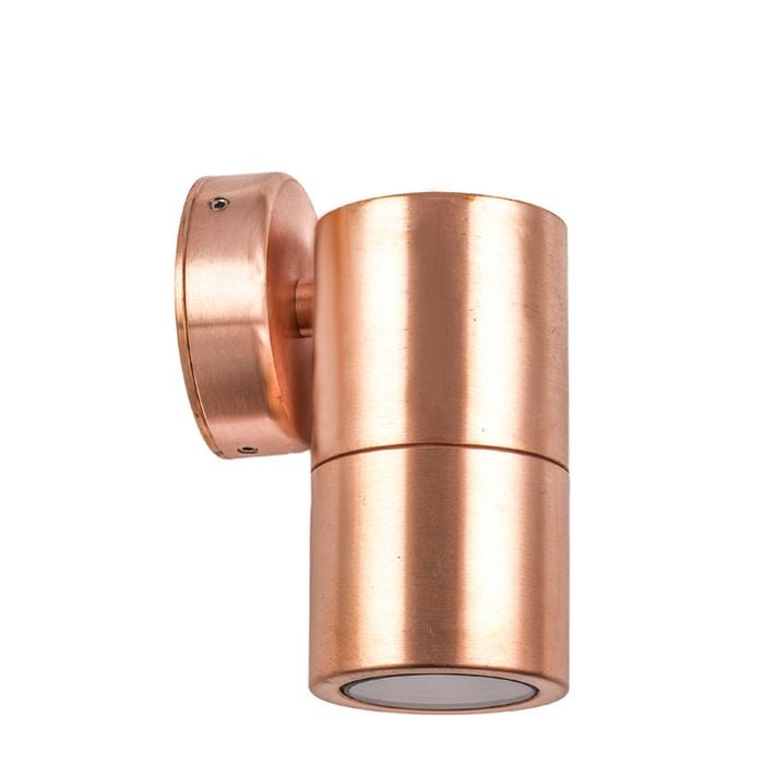 CLA Lighting GU10 Exterior Wall Pillar Single Fixed Spot Light (Copper) IP65