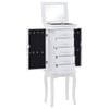 vidaXL Free Standing Jewelery Cabinet White Makeup Storage Jewelry Organiser