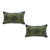 SOGA 2X 30cm Green Leopard Lumbar Throw Pillow