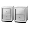 ALFORDSON 2x Mirrored Bedside Table