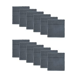12PK Capri Soft Absorbent Facewash Bathroom Washcloth Towel 30x30cm Charcoal