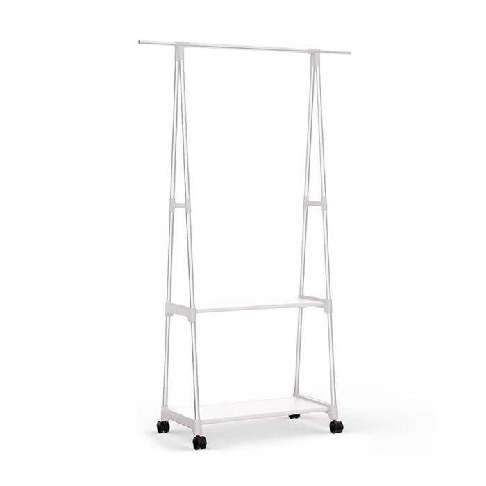 SOGA White 2-in-1 Clothes & Shoe Rack