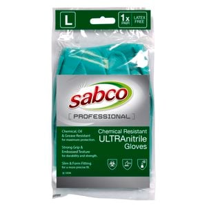 Sabco Professional Large Ultra Nitrile Chemical Resistant Gloves - 1 Pair