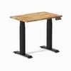Desky Dual Mini Hardwood Sit Stand Desk - Acacia / 800x500mm / Matte Black