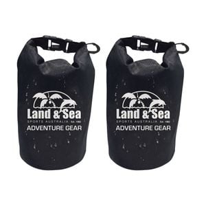 2pk Land & Sea Sports Australia Personal Dry Bag Waterproof Seal 1.5l Black