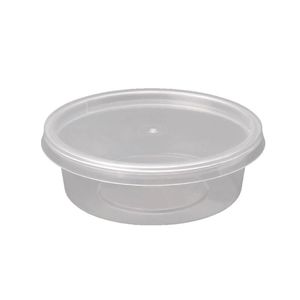 Fiesta Microwavable Deli Pots Clear Round Plastic Leak Proof Food Safe Takeaway Containers 50ml Pack of 100