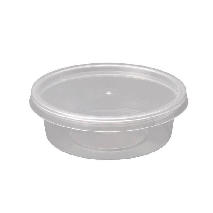 Fiesta Microwavable Deli Pots Clear Round Plastic Leak Proof Food Safe Takeaway Containers 50ml Pack of 100