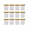 Argon Tableware 30ml Glass Jam Jars With Airtight Gold Lids - Set Of 12 Empty Screw Top Kitchen Storage Preserving Jar