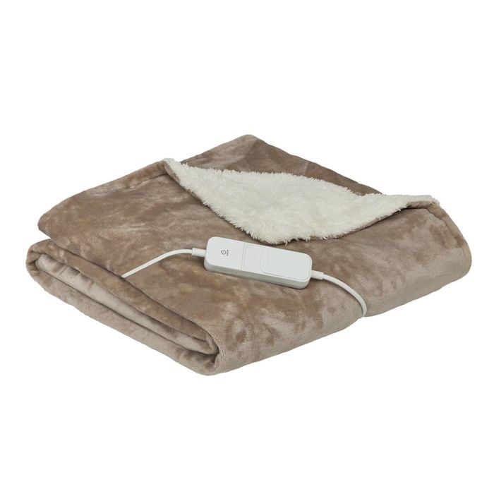 Homedics Indoor Heated Warming Throw Blanket - Cream