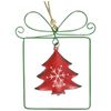 LVD Metal/Beads Xmas Tag Christmas Holiday Decoration 10x8.5cm Green/Red