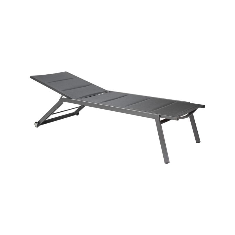 Charcoal Solaris Padded Sling Sun Lounge With Wheels Mimosa NZ