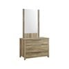 Dresser with 3 Storage Drawers in Natural Wood like MDF in Oak Colour with Mirror