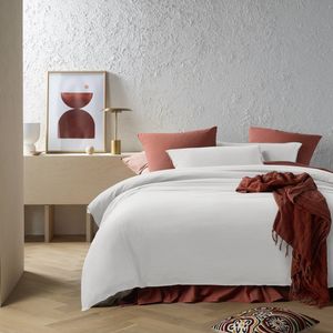 Accessorize Stone Washed Cotton Quilt Cover Set White - DB