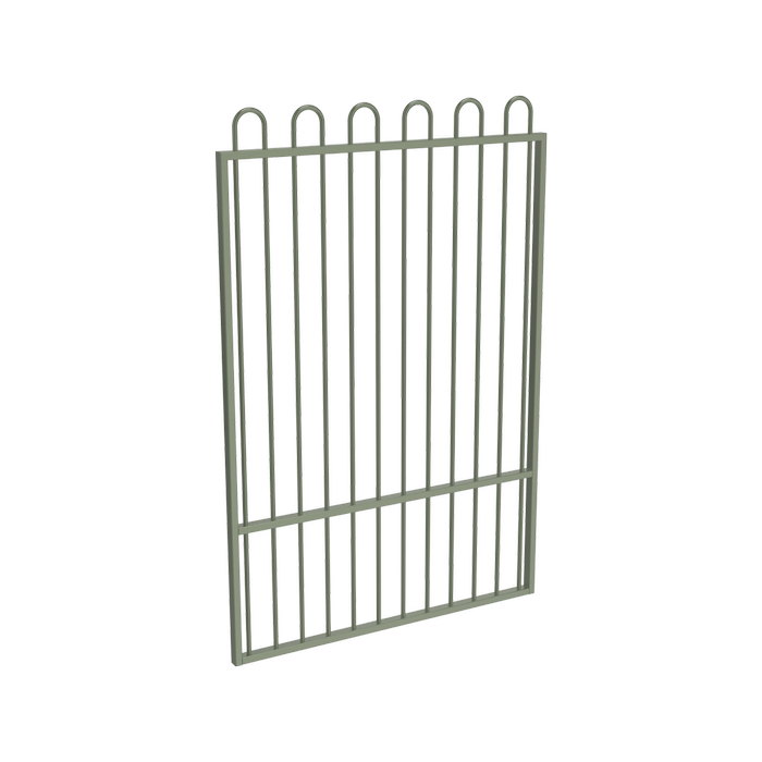 ProtectorAl 800 - 1200 x 1800mm Pale Eucalypt Aluminium Pool Gate Loop Top With Mid Rail