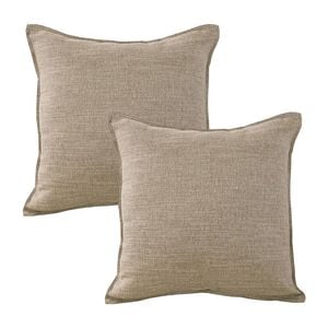 2PK Jason Commercial Square Linen Look Bed Cushion 44x44cm - Sand