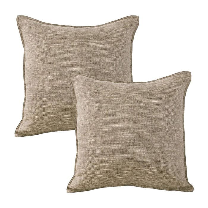 2PK Jason Commercial Square Linen Look Bed Cushion 44x44cm - Sand