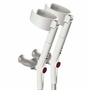 Forearm Crutches With Safety Cuff & Hinge, Lightweight & Adjustable - Grey
