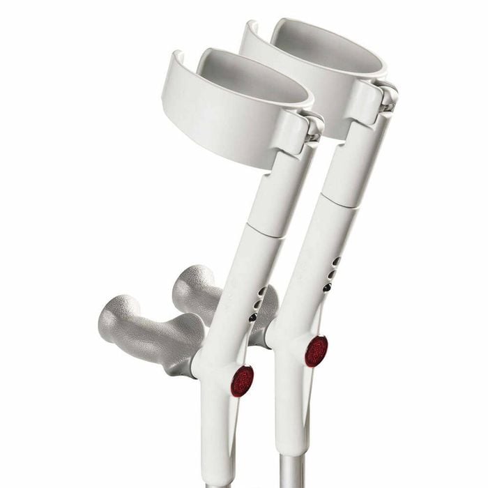 Forearm Crutches With Safety Cuff & Hinge, Lightweight & Adjustable - Grey