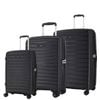 Rock Palma 3 Pce Set Lightweight Hardsided Suitcase - Black
