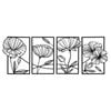 Yezi 4pcs Metal Wall Decor Abstract Lotus Flower