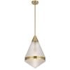 Telbix Harnon Modern Pendant Hanging Lamp Light Metal Glass Antique Gold Satin