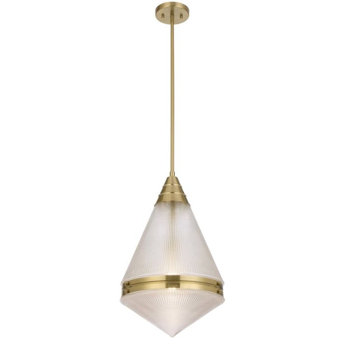 Telbix Harnon Modern Pendant Hanging Lamp Light Metal Glass Antique Gold Satin