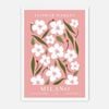 Galrie Milano Flower Market Vintage Botanical Print - Elegant Art for Home Decor, White Frame, A1 60 x 84cm (23 x 33inch)