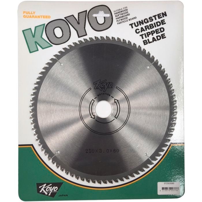Koyo 250mm 80T 30mm Bore Circular Saw Blade For Timber Cutting