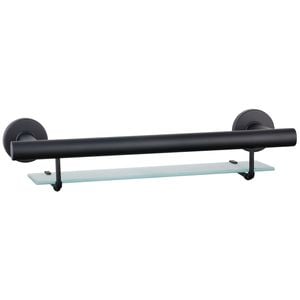 evekare 488mm Black Matte Bath Shelf With Grab Rail