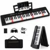 Costway 61-Key Kid Electronic Keyboard Foldable Piano Music Toy Black