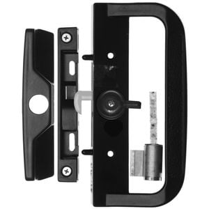 Rolltrak Black Sliding Patio Door Keyed Lock Set