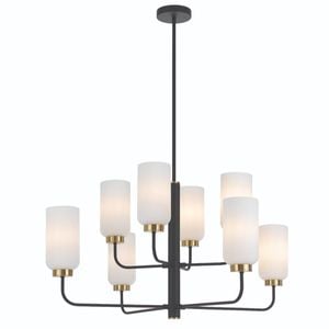 Telbix Black Matt/Opal Sebring 8 Light Pendant