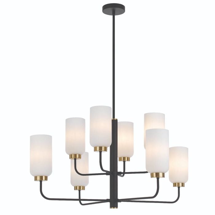 Telbix Black Matt/Opal Sebring 8 Light Pendant