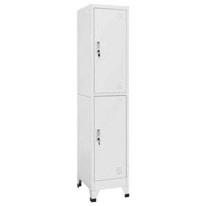 vidaXL Locker Cabinet with 2 Compartments Home Organiser Wardrobe Storage